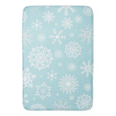 Blue White Winter Snowflake Feestdagen voor kerstm Badmat (Voorkant Verticaal)