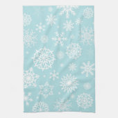 Blue White Winter Snowflake Feestdagen voor kerstm Theedoek (Verticaal)