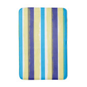 Blue White Yellow Summer Stripes Badmat (Voorkant Verticaal)