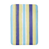 Blue White Yellow Summer Stripes Badmat (Voorkant Verticaal)