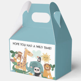 Blue Wild Animal Birthday Bedankdoosjes