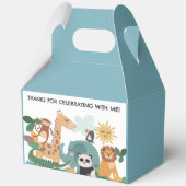 Blue Wild Animal Birthday Bedankdoosjes (Achterkant)