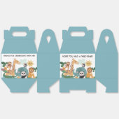 Blue Wild Animal Birthday Bedankdoosjes (Ongevouwen)