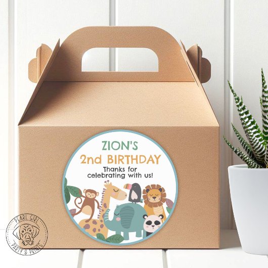 Blue Wild Animal Ronde Sticker