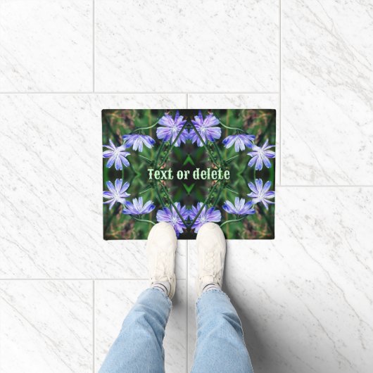 Blue Wild Chicory Flowers Abstract gepersonaliseer Deurmat (Binnen)