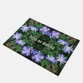 Blue Wild Chicory Flowers Abstract gepersonaliseer Deurmat (Schuin)