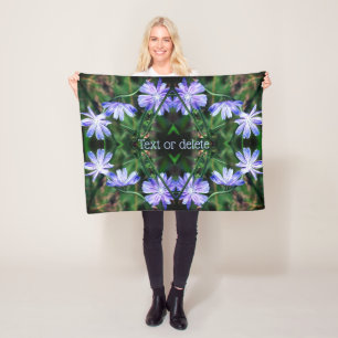 Blue Wild Chicory Flowers Abstract gepersonaliseer Fleece Deken