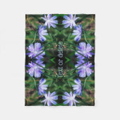 Blue Wild Chicory Flowers Abstract gepersonaliseer Fleece Deken (Voorkant)