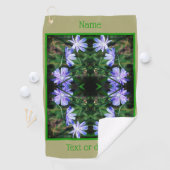 Blue Wild Chicory Flowers Abstract gepersonaliseer Golfhanddoek (Insitu)