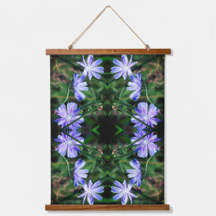Blue Wild Chicory Flowers Abstract Hangend Wandkleed