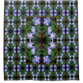 Blue Wild Chicory Flowers Pattern Douchegordijn (Voorkant)
