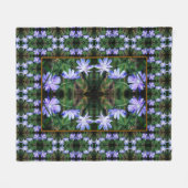 Blue Wild Chicory Flowers Pattern Fleece Deken (Voorkant (Horizontaal))