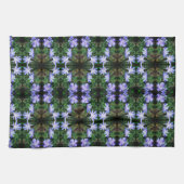 Blue Wild Chicory Flowers Pattern Theedoek (Horizontaal)