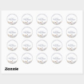 Blue Wildflower Boho Baby shower Dank u Ronde Sticker (Vel)