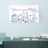 Blue Wildflower Boho Neutraal Baby shower Spandoek (Beurs)