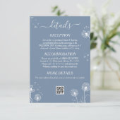 Blue Wildflower Boho Wedding Details Informatiekaartje (Staand voorkant)