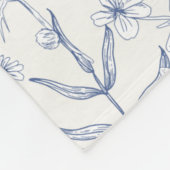 Blue Wildflower Botanical Monogram Fleece Deken (Hoek)