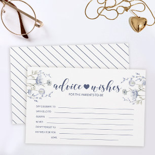Blue wildflower boy baby shower advies wenskaart briefpapier