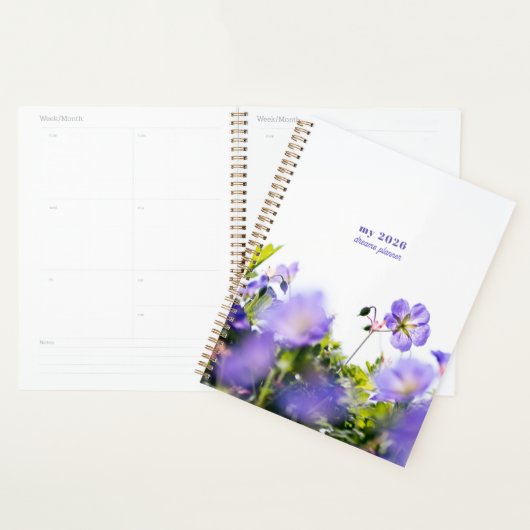 Blue Wildflower Dreams Planner (Devant avec enveloppe)
