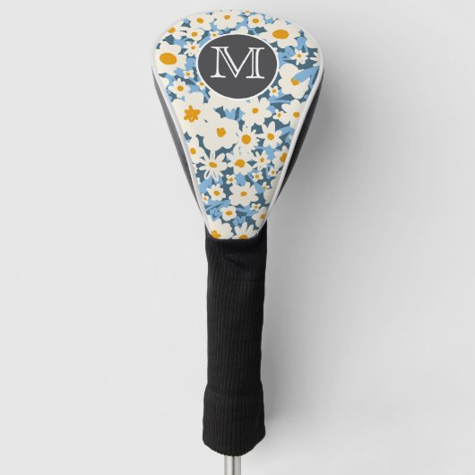 Blue Wildflower Golf Head Cover (Voorkant)