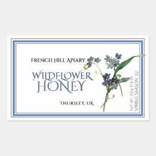 Blue Wildflower Honey Label (datum waarop het is g