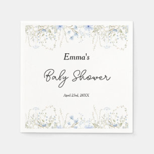 Blue Wildflower Little Flower Baby shower Servet