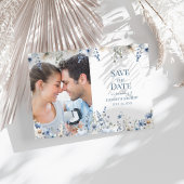 Blue Wildflower Meadow Bewaar de datum Fotokaart Kaart