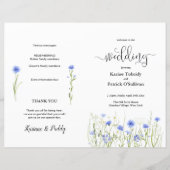Blue Wildflower Meadow Wedding Programme (Voorkant)