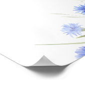 Blue Wildflower Universal Wedding Sign Sjabloon Poster (Hoek)