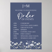 Blue wildflower volgorde van evenementen Bruiloft  Poster (Voorkant)
