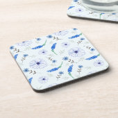 Blue Wildflower Watercolor Coaster Bier Onderzetter (Linkerzijde)