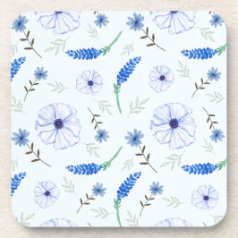 Blue Wildflower Watercolor Coaster Bier Onderzetter