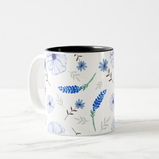 Blue Wildflower Watercolour Mug (Devant gauche)
