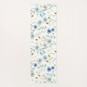 Blue Wildflower Waterverf Yogamat (Achterkant)
