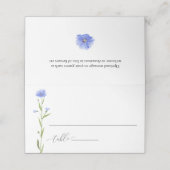 Blue Wildflower Weddenschap Escort (Buitenkant ongevouwen)