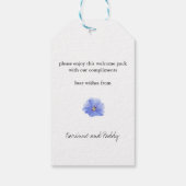 Blue Wildflower Wedding Guest Favor Bag Cadeaulabel (Achterkant)