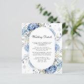 Blue Wildflowers Waterverf Floral Wedding Details (Staand voorkant)