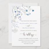 blue wildflowers wedding invitation (Devant)