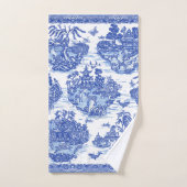 Blue Willow Animal Rabbit Cerf Fox Bird Toile (Serviette à main)