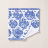 Blue Willow Animal Rabbit Cerf Fox Bird Toile (Gant de toilette)