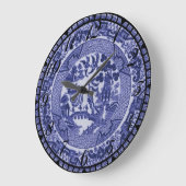 Blue Willow Blue and White China Bord Clock Grote Klok (Hoek)