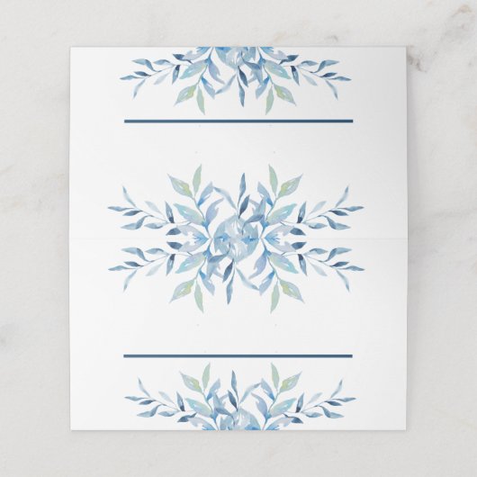 Blue Willow Branches Waterverf bruiloft (Buitenkant ongevouwen)