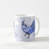 Blue Willow Chickens Hen Rooster Chicken Mok (Voorkant rechts)