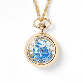 Blue Willow China Dames horloge