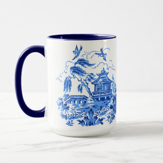 Blue Willow China Design 15oz Coffee Cup Mok (Links)