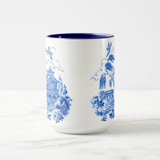 Blue Willow China Design 15oz Coffee Cup Mok (Midden)