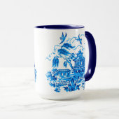 Blue Willow China Design 15oz Coffee Cup Mok (Voorkant rechts)