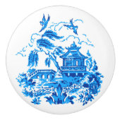 Blue Willow China Design Ceramic Cabinet Knob v2 Keramische Knop (Voorkant)