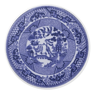 Blue Willow China Design Ceramic Cabinet Knob v4 Keramische Knop