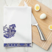 Blue Willow China Design Kitchen Towel Theedoek (Quarter Fold)